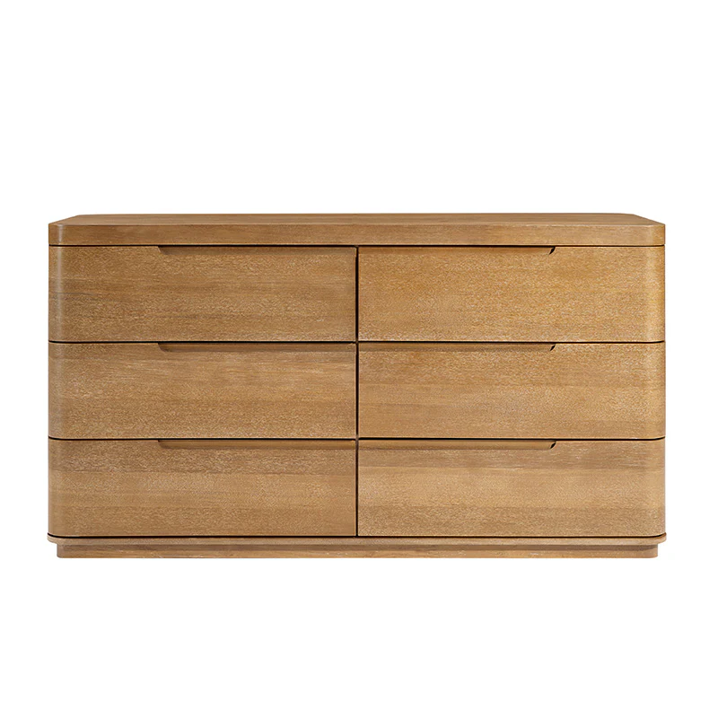 Ravona Modern Rubber Wood 6-Drawer Dresser - Image 4