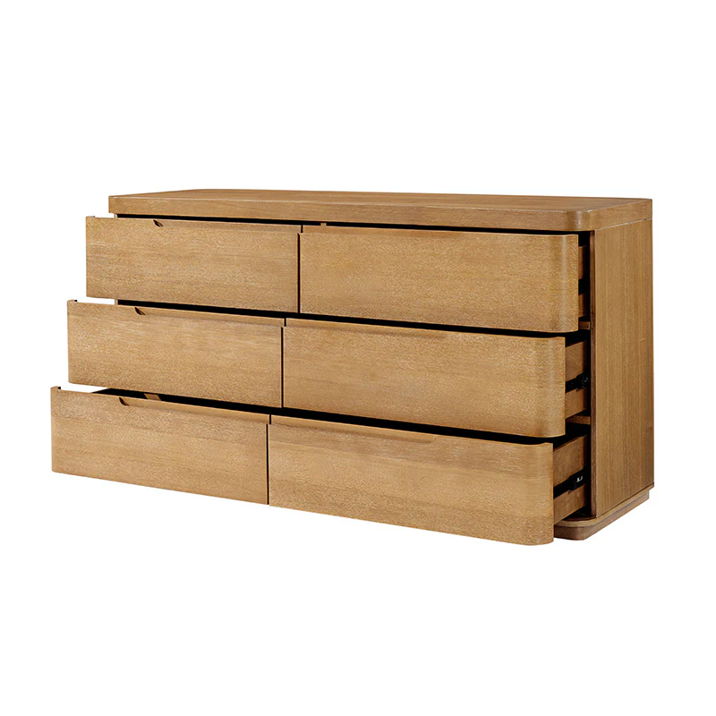 Ravona Modern Rubber Wood 6-Drawer Dresser - Image 5
