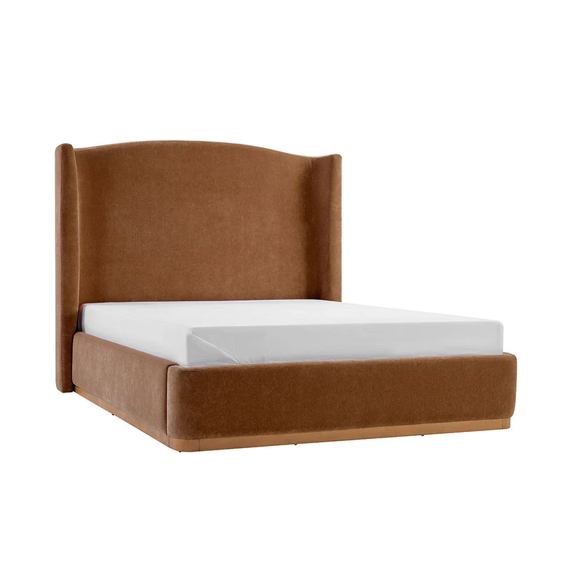 Ravona Modern Upholstered wingback Bed in Chenille - Image 28