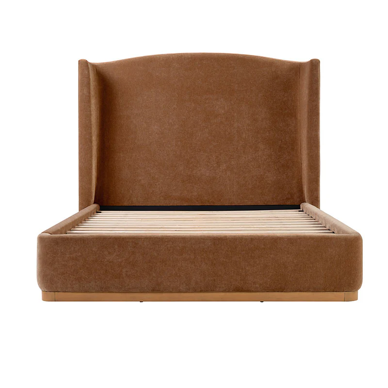 Ravona Modern Upholstered wingback Bed in Chenille - Image 29