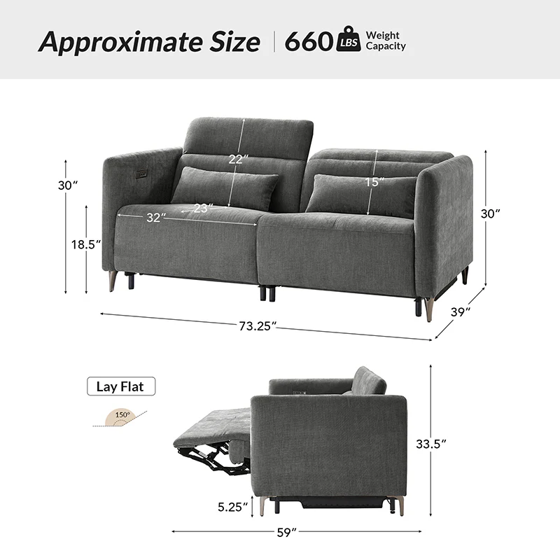 Benito Modern Power Reclining Sofa with Zero Gravity - Image 11