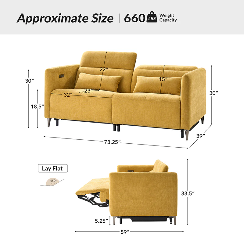 Benito Modern Power Reclining Sofa with Zero Gravity - Image 3