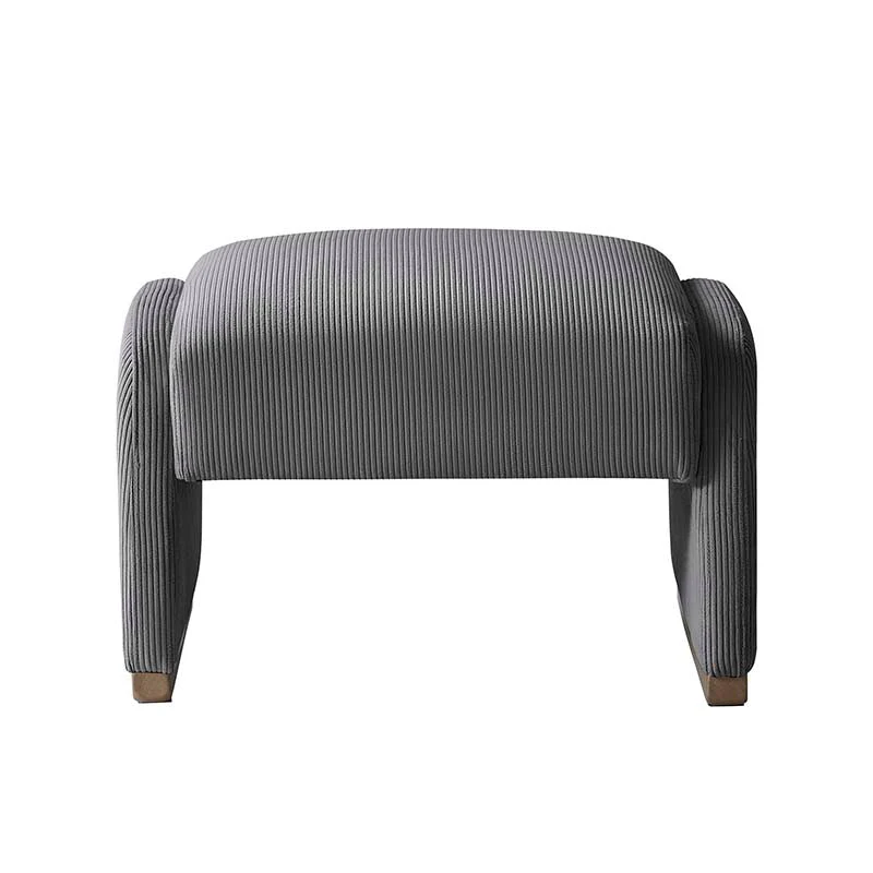 Richard Rounded Modern Design Corduroy Ottoman - Image 12
