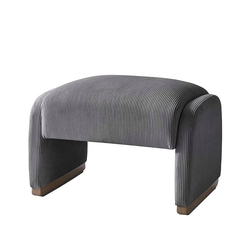 Richard Rounded Modern Design Corduroy Ottoman - Image 13