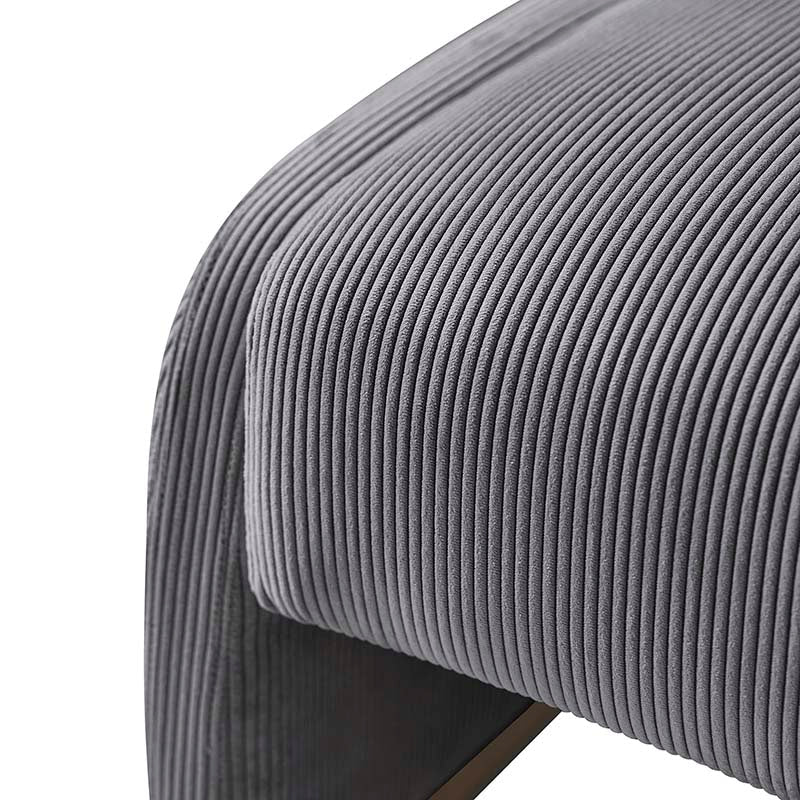 Richard Rounded Modern Design Corduroy Ottoman - Image 14