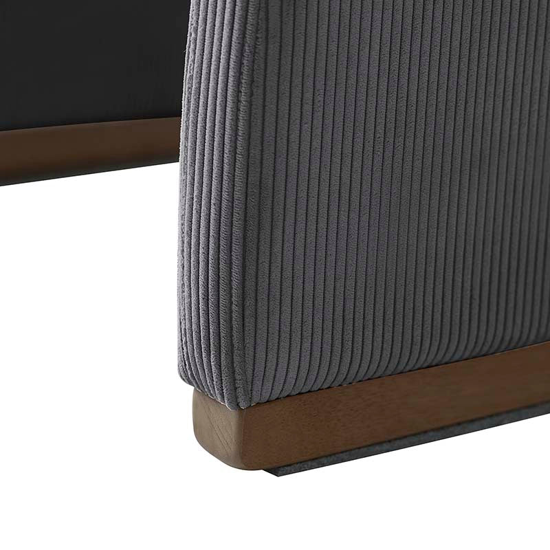 Richard Rounded Modern Design Corduroy Ottoman - Image 16