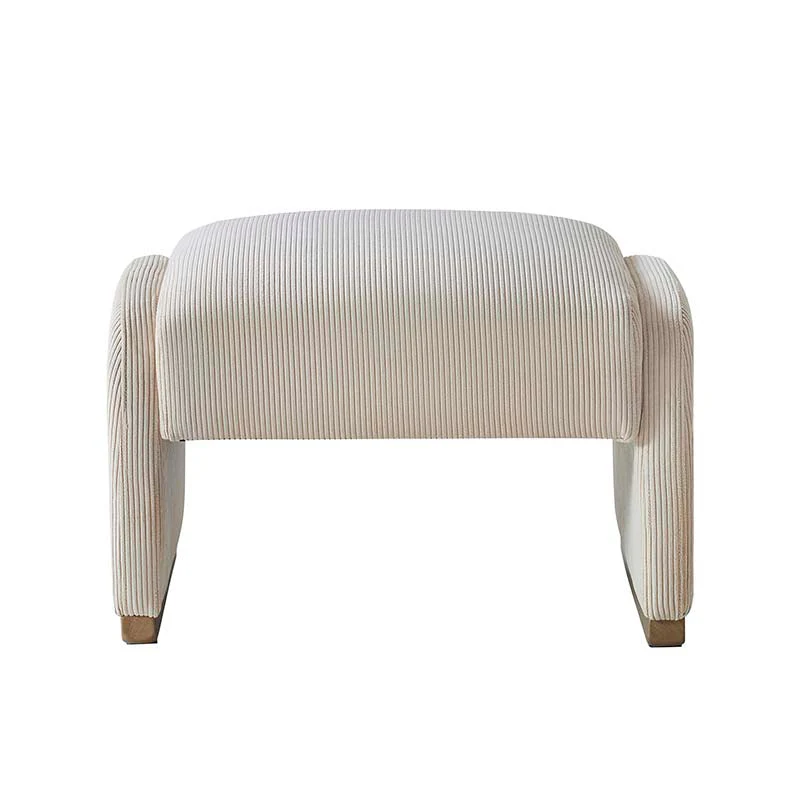 Richard Rounded Modern Design Corduroy Ottoman - Image 20