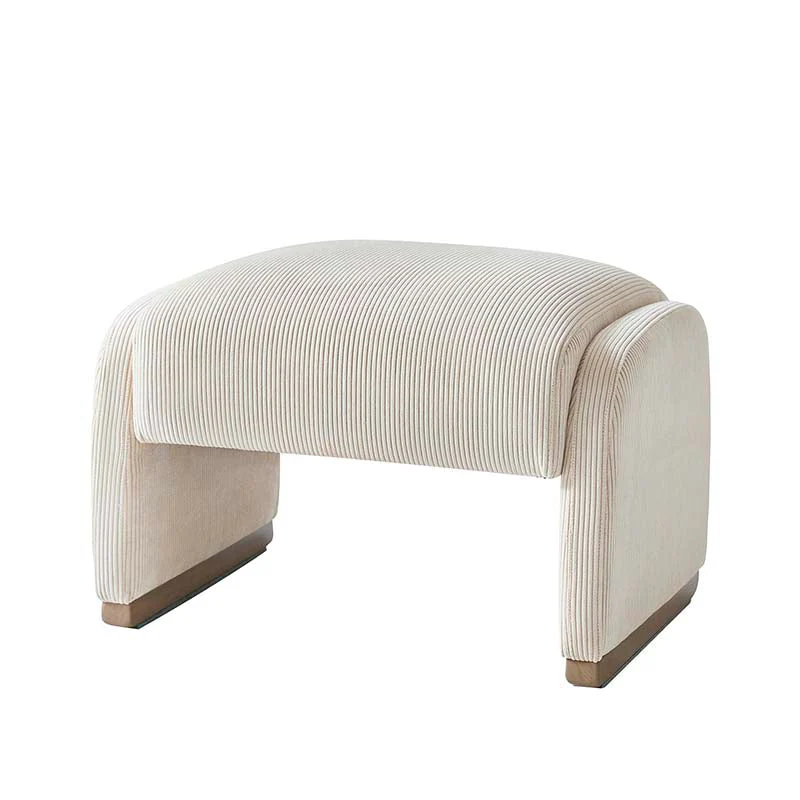 Richard Rounded Modern Design Corduroy Ottoman - Image 21