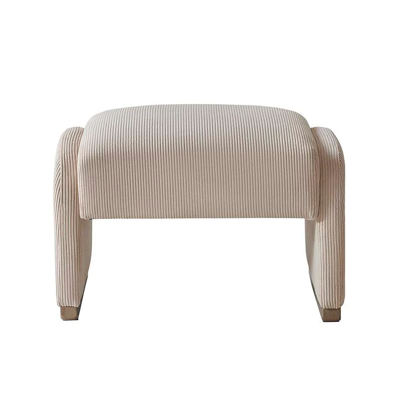 Richard Rounded Modern Design Corduroy Ottoman - Image 4