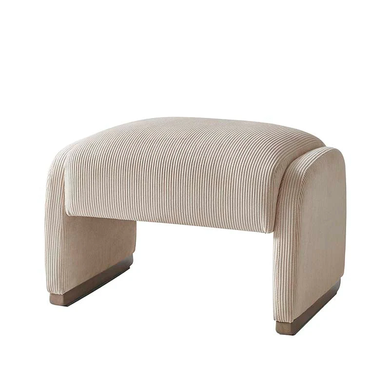 Richard Rounded Modern Design Corduroy Ottoman - Image 5