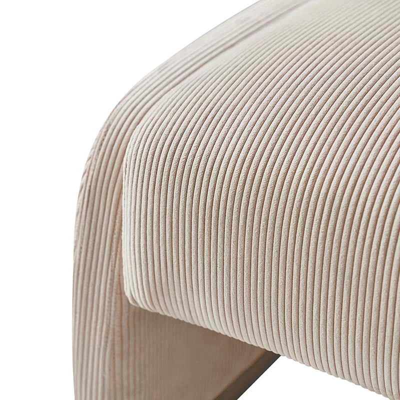 Richard Rounded Modern Design Corduroy Ottoman - Image 6