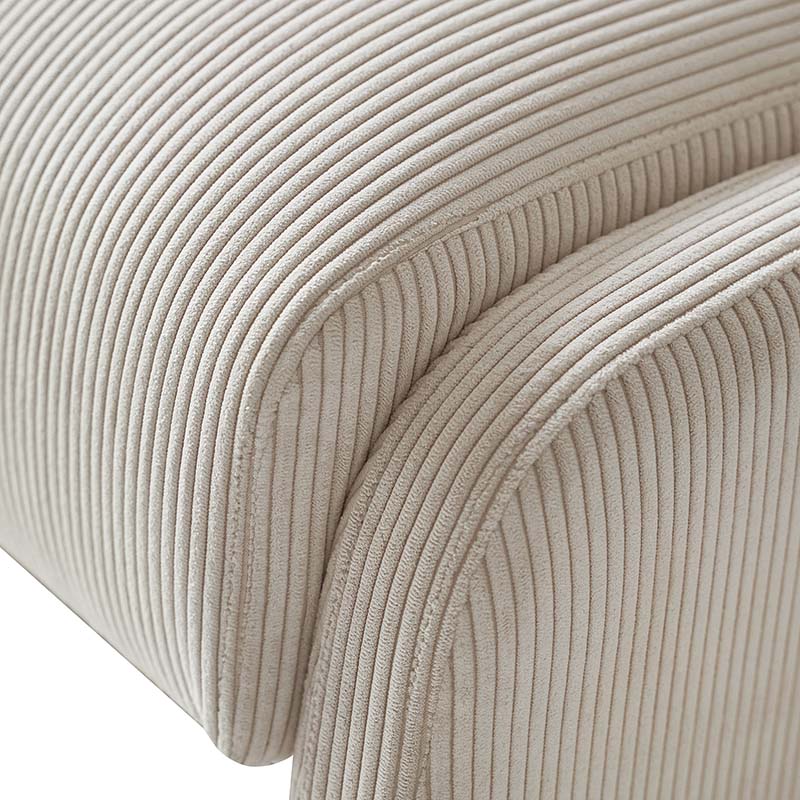 Richard Rounded Modern Design Corduroy Ottoman - Image 7