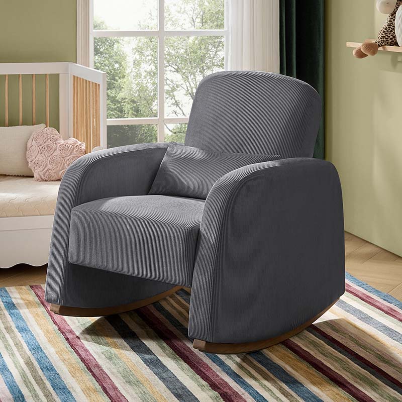 Richard Modern Solid Wood Rocking Chair with Lumbar Pillow - Image 10