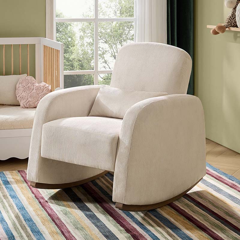 Richard Modern Solid Wood Rocking Chair with Lumbar Pillow - Image 18