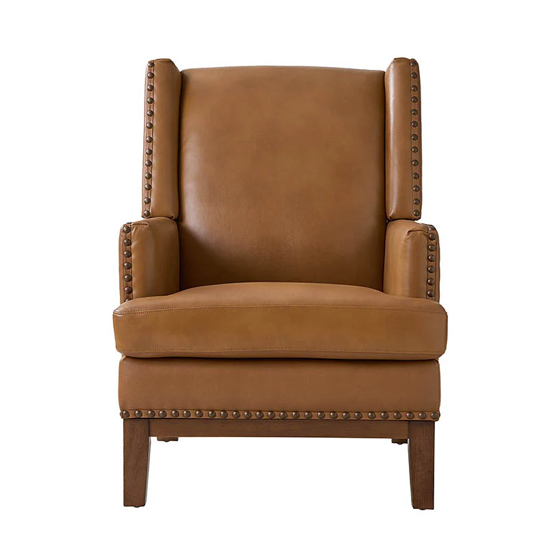 Rosa Genuine Leather Mid-Century Modern Style Accent Chair - Image 12