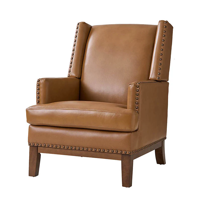 Rosa Genuine Leather Mid-Century Modern Style Accent Chair - Image 13