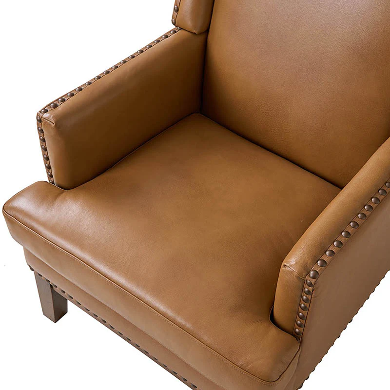 Rosa Genuine Leather Mid-Century Modern Style Accent Chair - Image 15