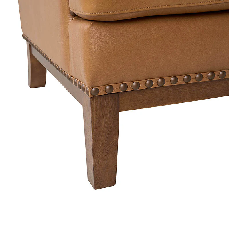 Rosa Genuine Leather Mid-Century Modern Style Accent Chair - Image 16