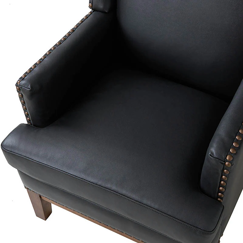 Rosa Genuine Leather Mid-Century Modern Style Accent Chair - Image 7