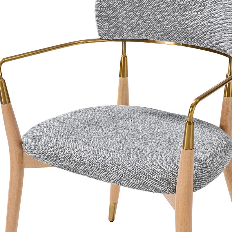 Sabina Modern Dining Chair with Wooden Legs & Metal Armrests ,Set of 2 - Image 14