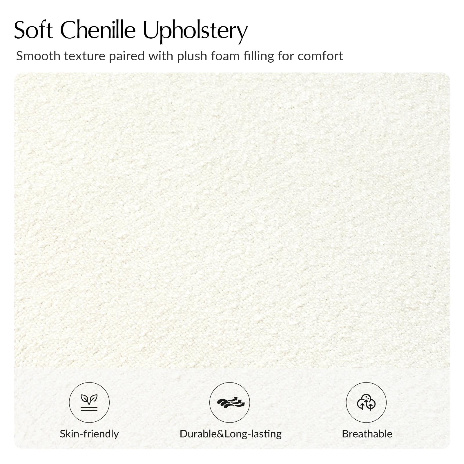 Savannah Modern Round Ottoman – Plush Chenille Footrest & Extra Seating - Image 10