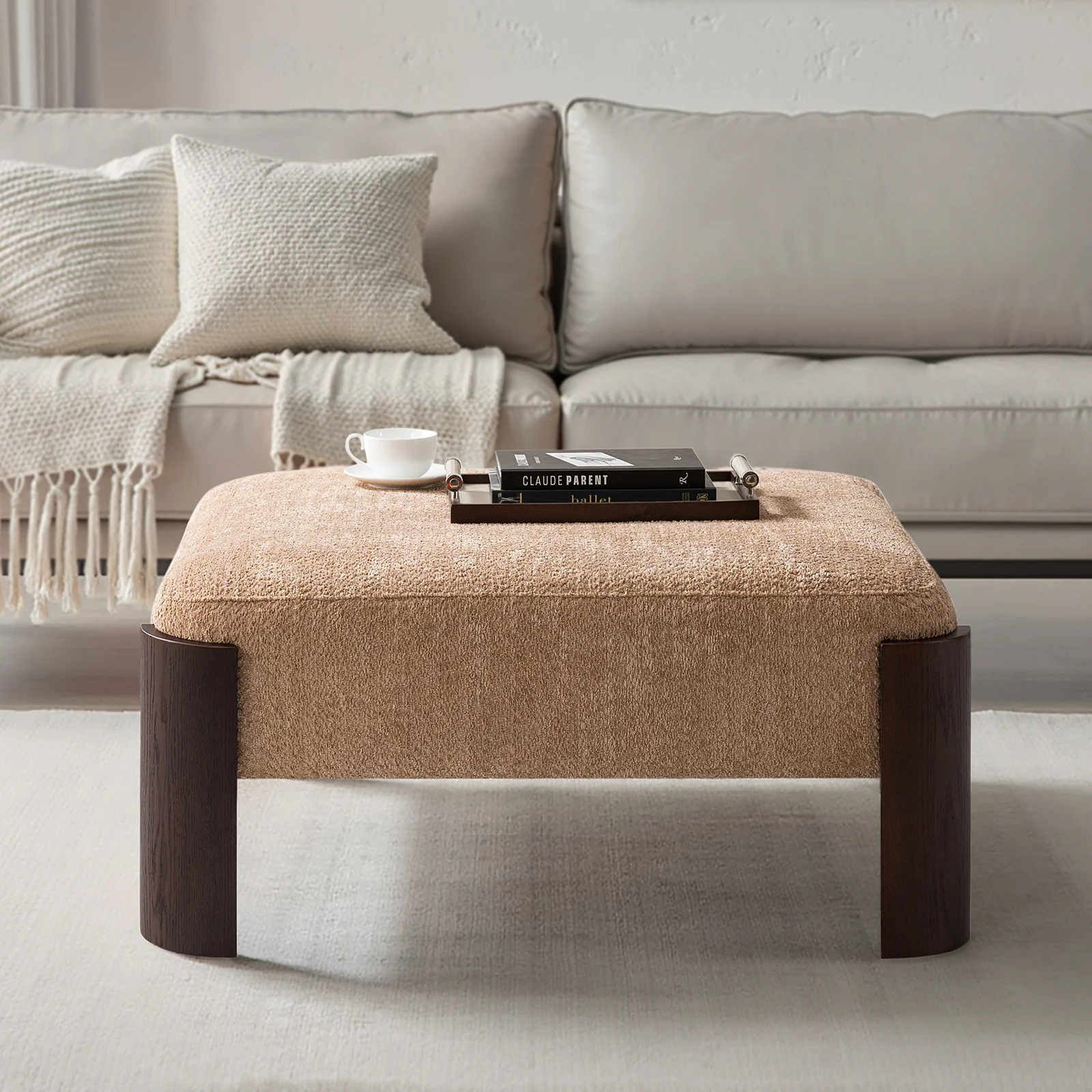 Savannah Modern Round Ottoman – Plush Chenille Footrest & Extra Seating - Image 14