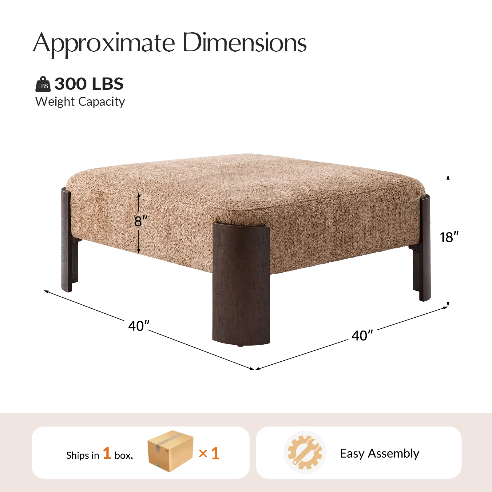 Savannah Modern Round Ottoman – Plush Chenille Footrest & Extra Seating - Image 15