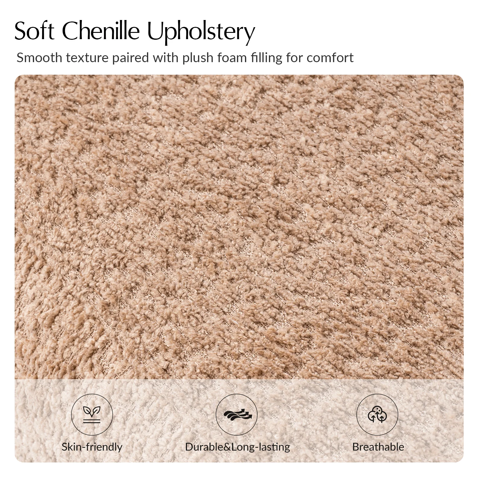 Savannah Modern Round Ottoman – Plush Chenille Footrest & Extra Seating - Image 16