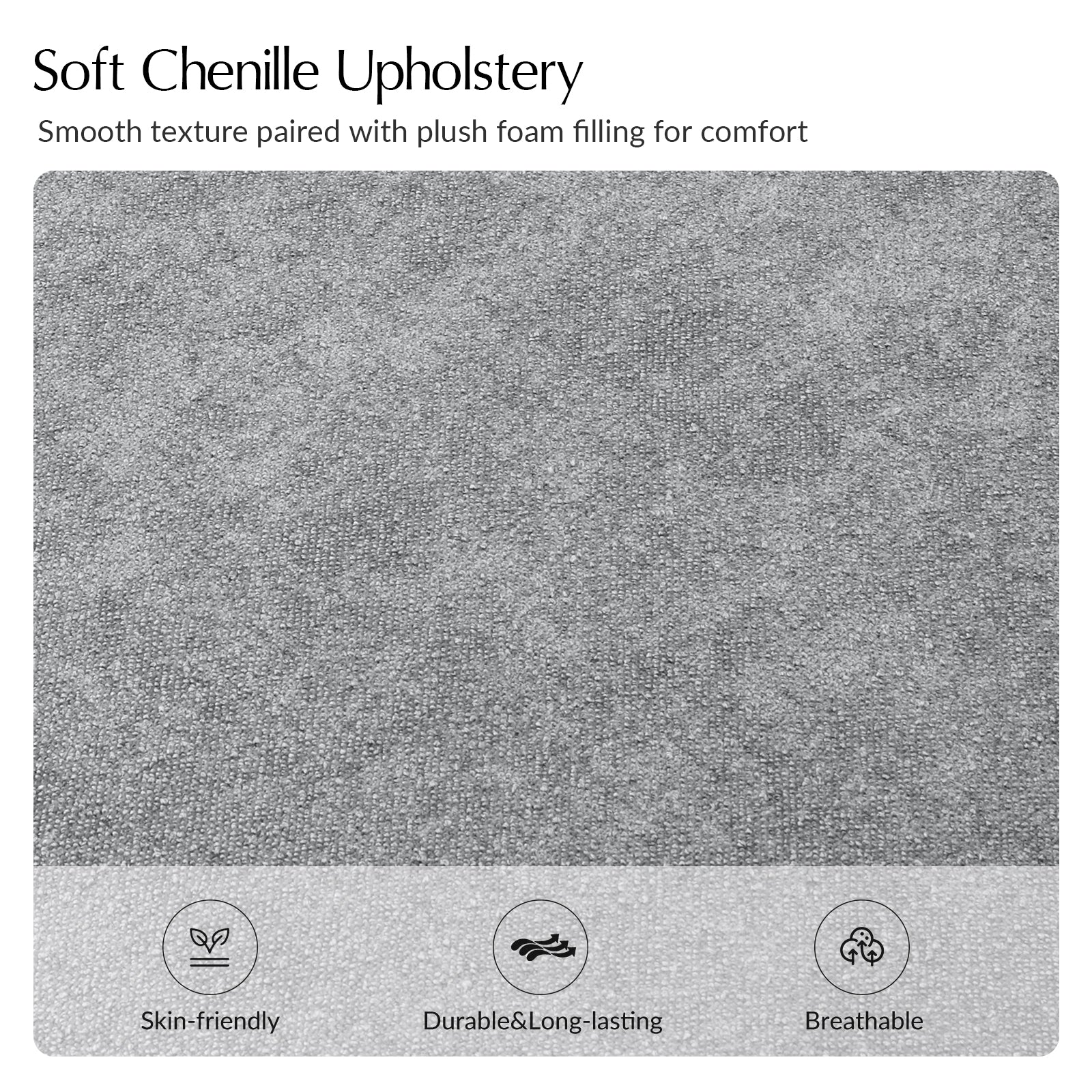 Savannah Modern Round Ottoman – Plush Chenille Footrest & Extra Seating - Image 4