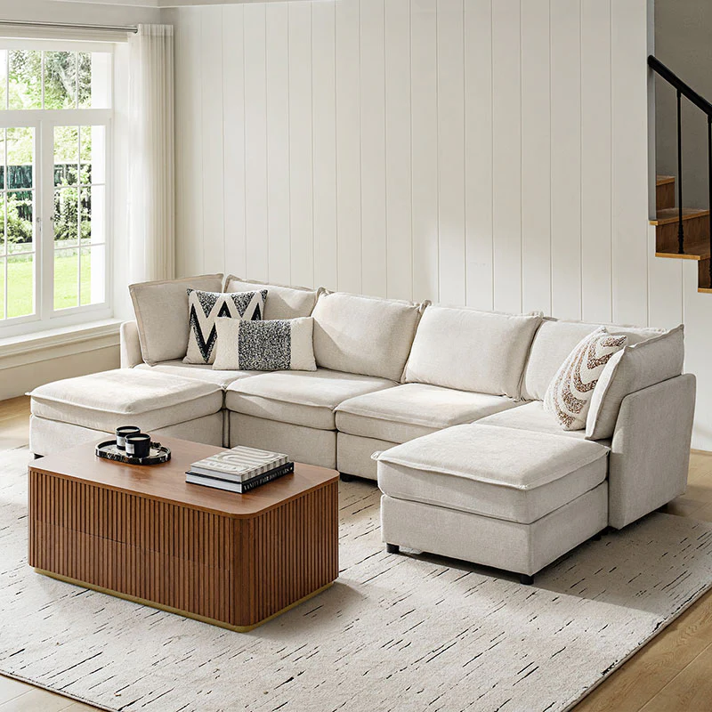Harmetrix Large Modular Sectional Sofa Set with Storage – Soft Fabric Couch with Any Table & Coffee Table - Image 17