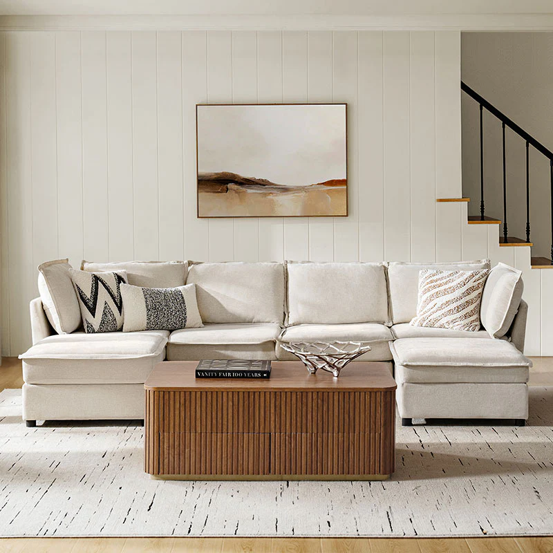 Harmetrix Large Modular Sectional Sofa Set with Storage – Soft Fabric Couch with Any Table & Coffee Table - Image 18
