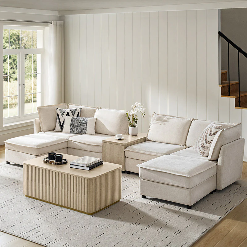 Harmetrix Large Modular Sectional Sofa Set with Storage – Soft Fabric Couch with Any Table & Coffee Table - Image 9