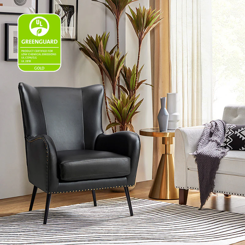 Shepherd Wingback Vegan Leather Armchair(Optional Types) - Image 10