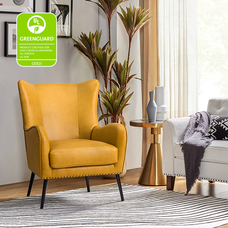 Shepherd Wingback Vegan Leather Armchair(Optional Types) - Image 18
