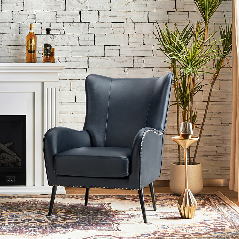 Shepherd Wingback Vegan Leather Armchair(Optional Types) - Image 25