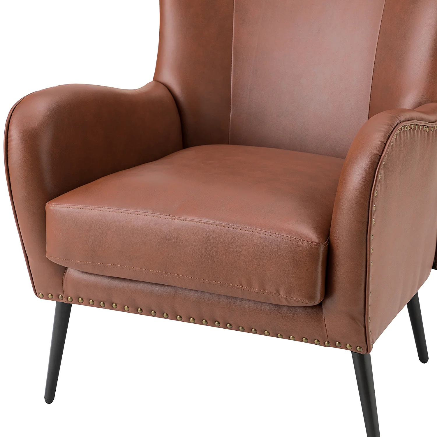 Shepherd Wingback Vegan Leather Armchair(Optional Types) - Image 48