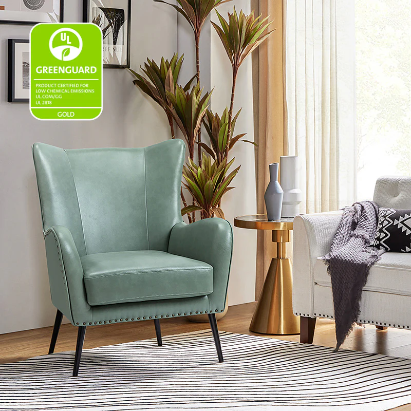 Shepherd Wingback Vegan Leather Armchair(Optional Types) - Image 58