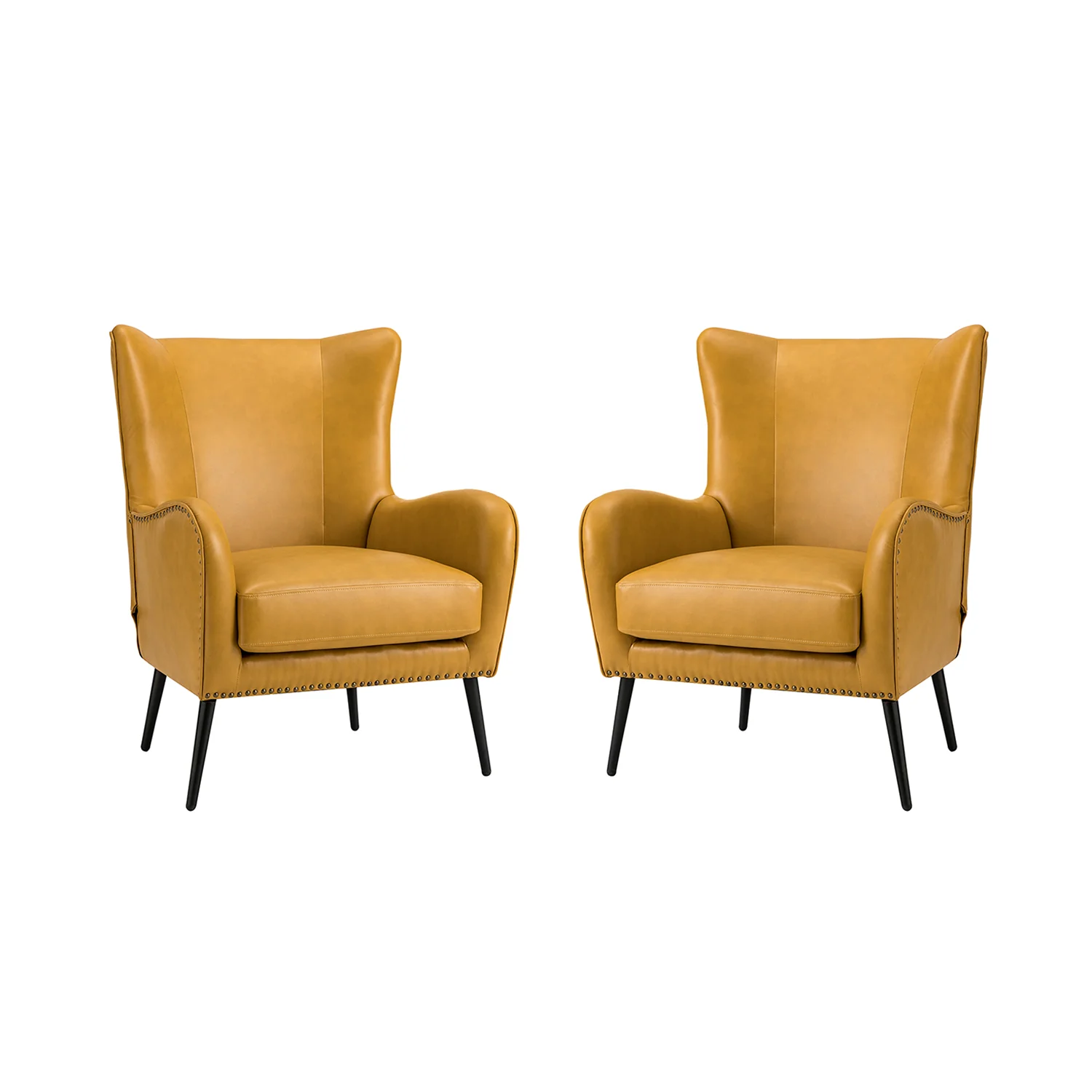 Shepherd Wingback Vegan Leather Armchair(Optional Types) - Image 77