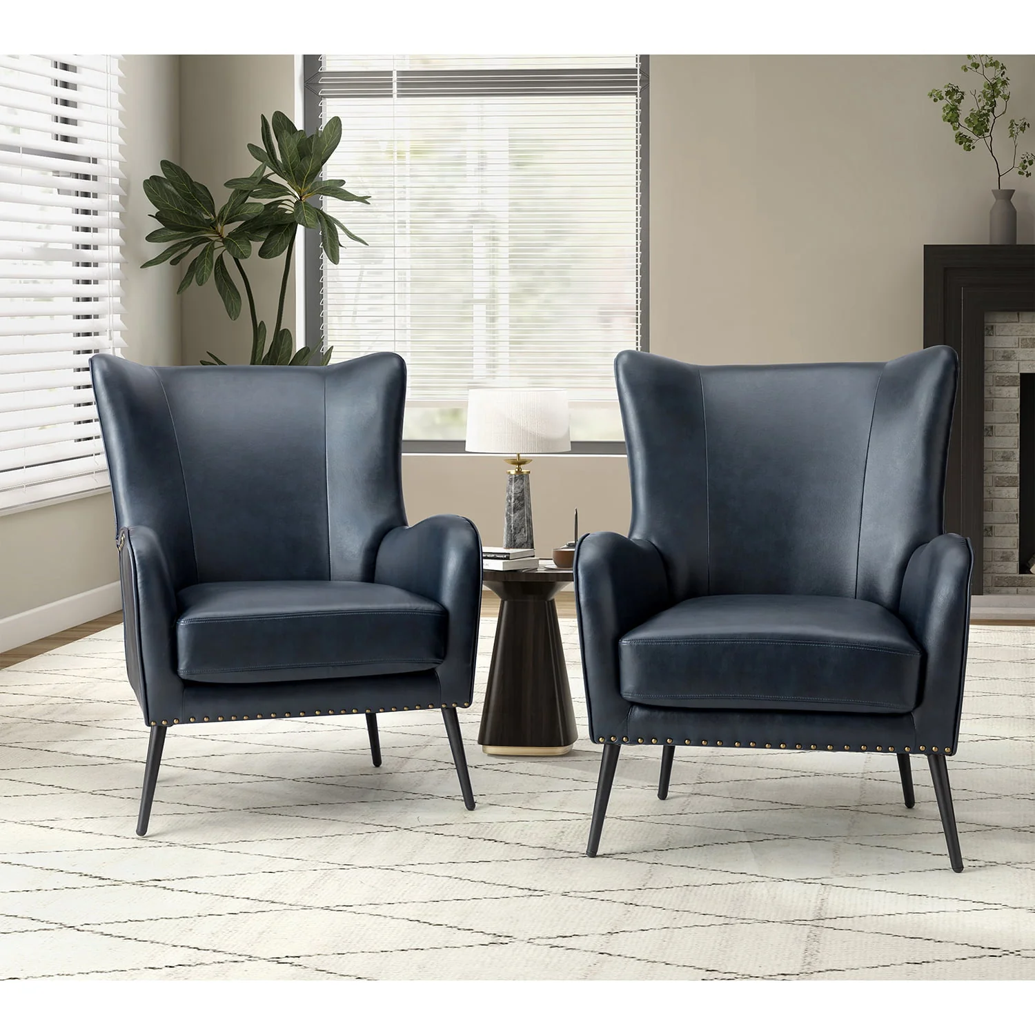 Shepherd Wingback Vegan Leather Armchair(Optional Types) - Image 80
