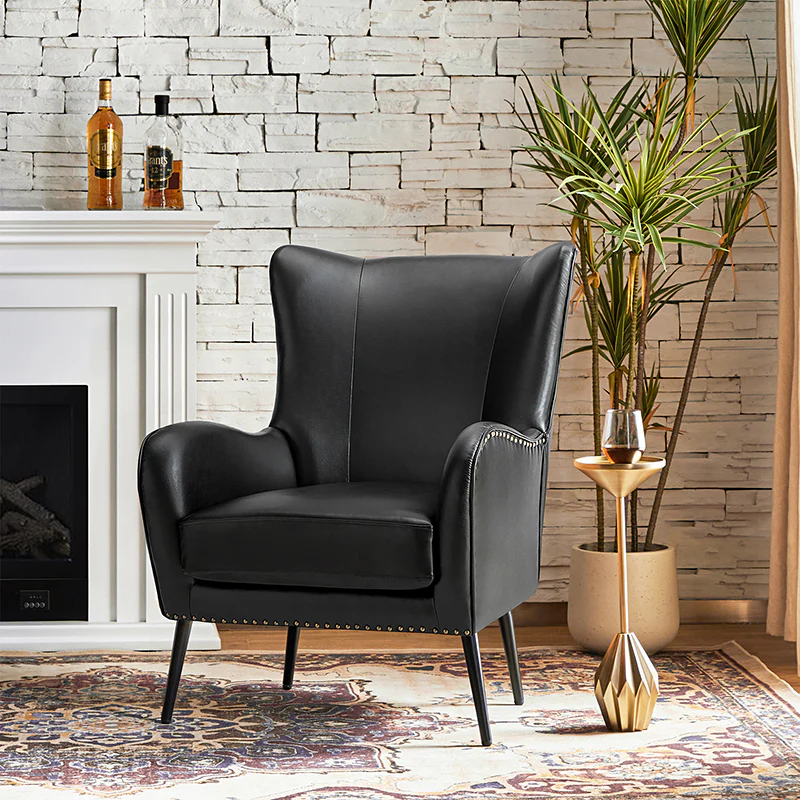 Shepherd Wingback Vegan Leather Armchair(Optional Types) - Image 9