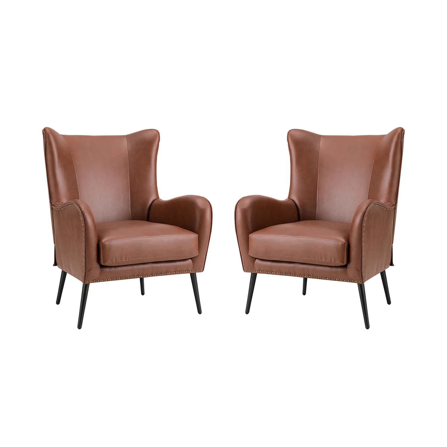 Shepherd Wingback Vegan Leather Armchair(Optional Types) - Image 92
