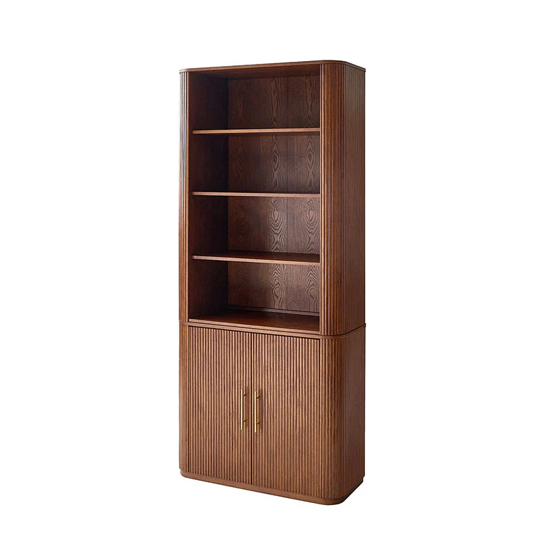 Silvia  Modern Fluted Wood Bookcase Cabinet - Image 15