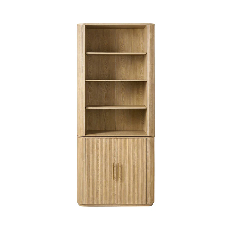 Silvia  Modern Fluted Wood Bookcase Cabinet - Image 5