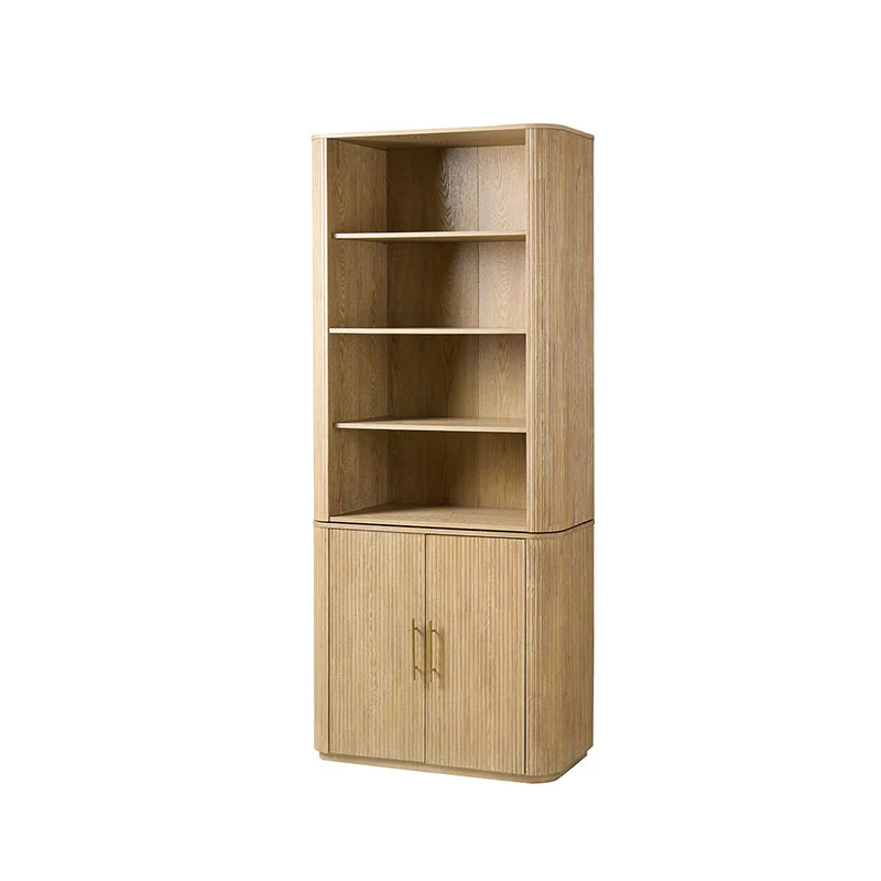 Silvia  Modern Fluted Wood Bookcase Cabinet - Image 6