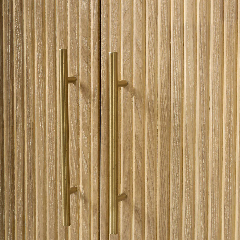 Silvia  Modern Fluted Wood Bookcase Cabinet - Image 7
