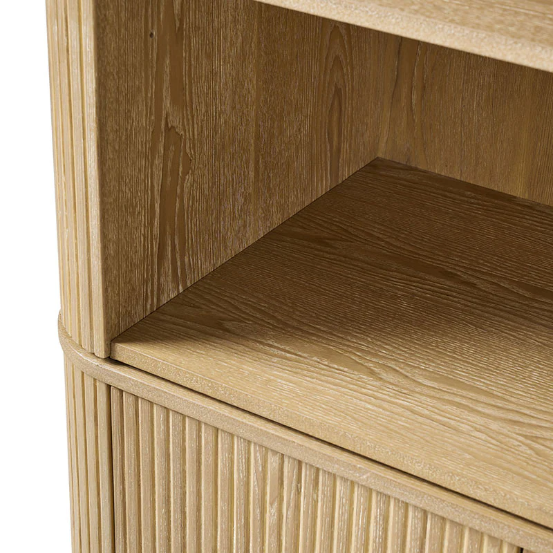 Silvia  Modern Fluted Wood Bookcase Cabinet - Image 8