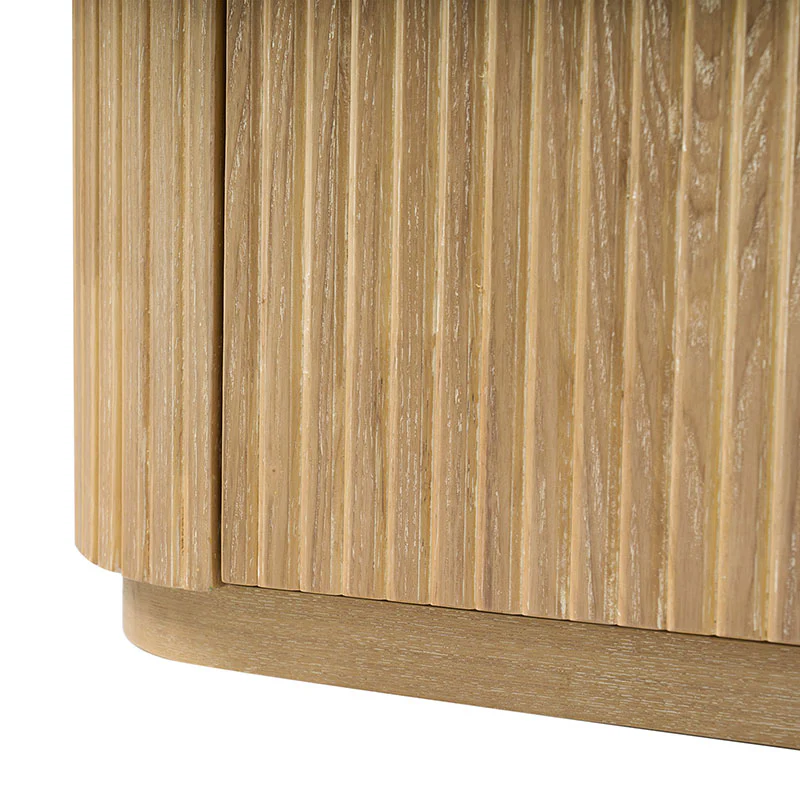 Silvia  Modern Fluted Wood Bookcase Cabinet - Image 9