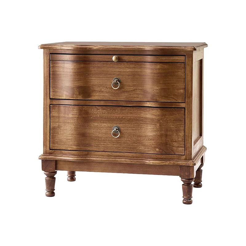 Solid Wood 2 Drawer End Table with Charging Ports & Pull-Out Shelf(Optional Types) - Image 4