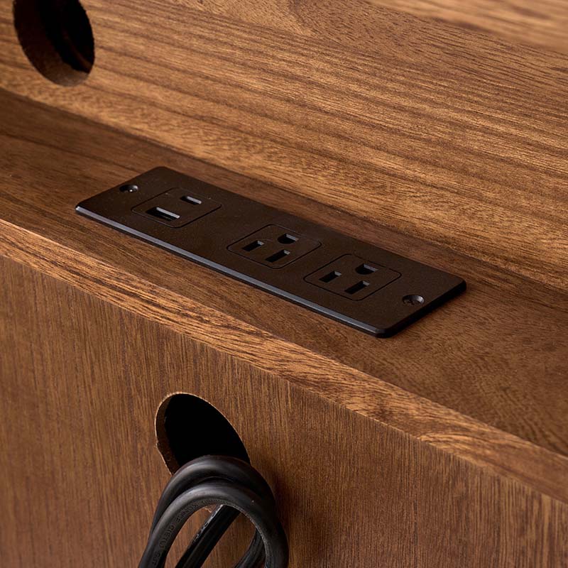 Solid Wood 2 Drawer End Table with Charging Ports & Pull-Out Shelf(Optional Types) - Image 7