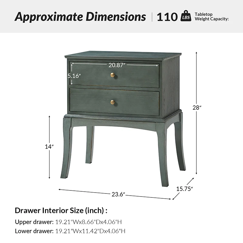 Dominique 28" Tall Solid Wood End Table with Hidden Outlet - Image 11